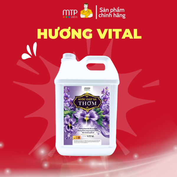 Nước Giặt Xả Lưu Hương cho nhà nghỉ, khách sạn, giặt là công nghiệp Hương Vital